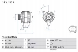 Bosch 0 986 083 760 Bosch 986083760 трифазний генератор