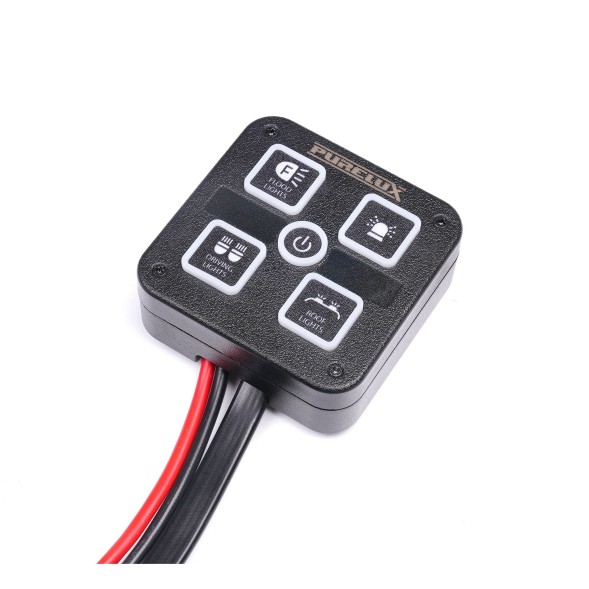 PURELUX Mini Panel Sterowania 4 Przyciski 12V 24V Kontroler LED Off Road HS15739-17511 PURELUX Міні-панель керування 4 кнопки 12В 24В контролер LED для позашляховиків