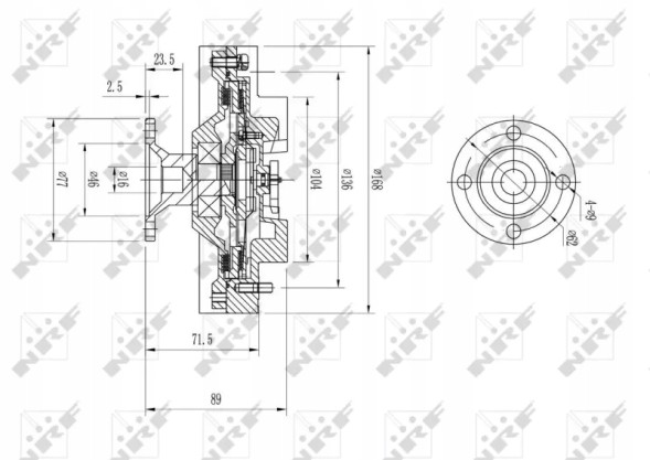 NRF 49598 49598/ Nrf віскозний клатч toyota hiace