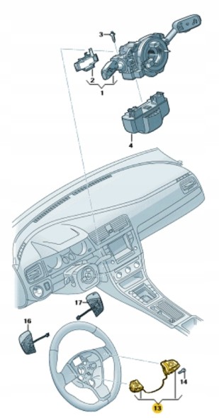 Volkswagen OE Кнопки керма чорно-білі VAG OE 1EA959442FKVQ Новий оригінал