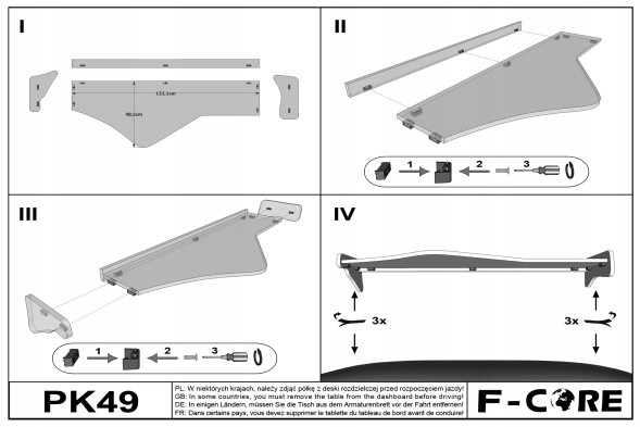 F-CORE 5904193022458 Довга вантажна полиця RENAULT PREMIUM II 2005-2013 шухляди