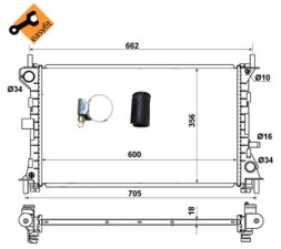 509615 NRF Радіатор охолодження двигуна