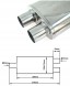 Китай TW-TL-306YUD ЦЕНТРАЛЬНИЙ ГЛУШНИК 2,5" + 2 x 2,25" Y PIPE SPORTS TURBOWORKS