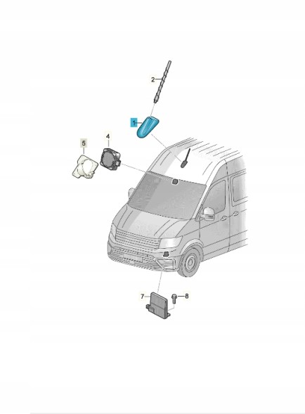 Volkswagen OE АНТЕНА НА ДАХ VW CRAFTER II 7C0035501F ОРИГІНАЛ