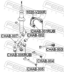CHAB 006RUB FEBEST САЙЛЕНТБЛОК ЗАДНЬОЇ ЦАПФИ