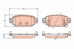 GDB2172 TRW Комплект гальмівних колодок з 4 шт дисків