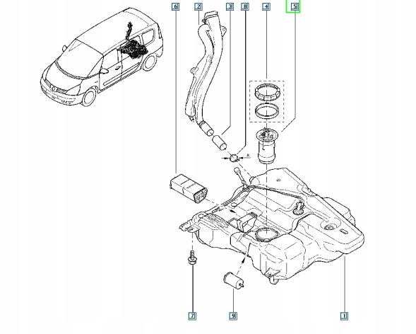 Renault OE Новий паливний насос Espace IV 8200037995 OE