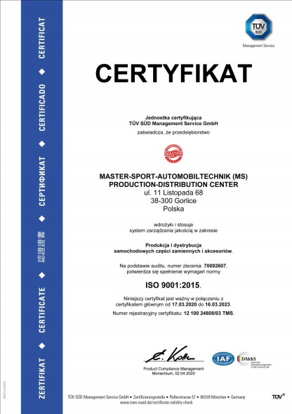 Master-Sport 36818-SET-MS "Маятники в кпл. Передній бмв 7 (е65, е66, е67) мс"