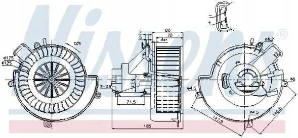 Nissens 87079 Повітродувний вентилятор припливу 87079 nissens