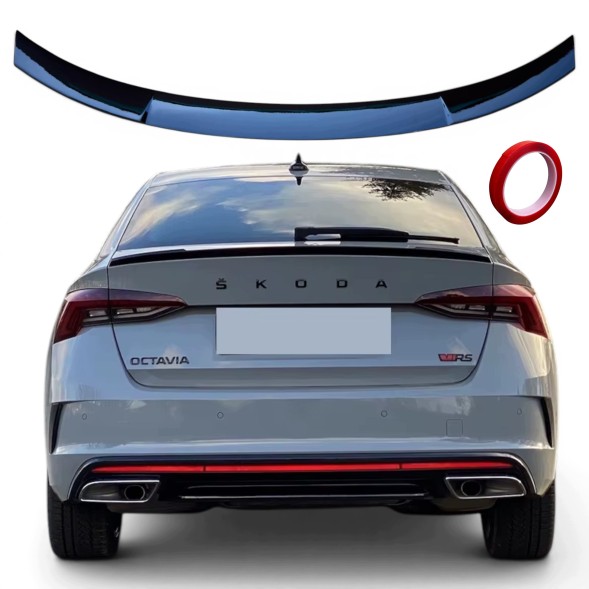 Китай Spoiler Lotka Skoda Octavia 4 Спойлер Skoda Octavia 4 2019-2024 у стилі RS, чорний глянець, накладка, крило