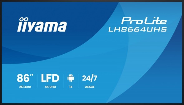 Китай WEW-SC-AB-ULIIY086L64B3AG Монітор IIYAMA 86" LH8664UHS-B3AG 4K IPS WiFi 24/7 2xHDMI Android