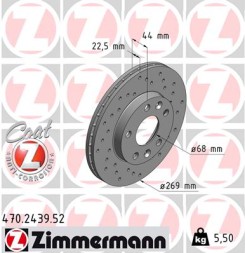 Zimmermann 470.2439.52 Гальмівні диски zimmermann 470.2439.52