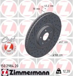 Zimmermann 150.2984.20 Гальмівний диск лівий передній 150.2984.20 zimmermann
