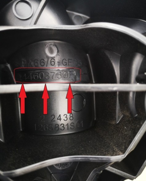 Pagum 144603730R, 144603389R, 95529993, 1249200S02, 14 46 037 30R, 14 46 033 89R Трубка турбо шланг інтеркулер opel movano b 2.3 cdti