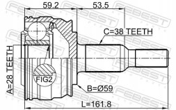 Febest 2310-TRANRR Шрус (граната) задній 2310-tranrr febest vw