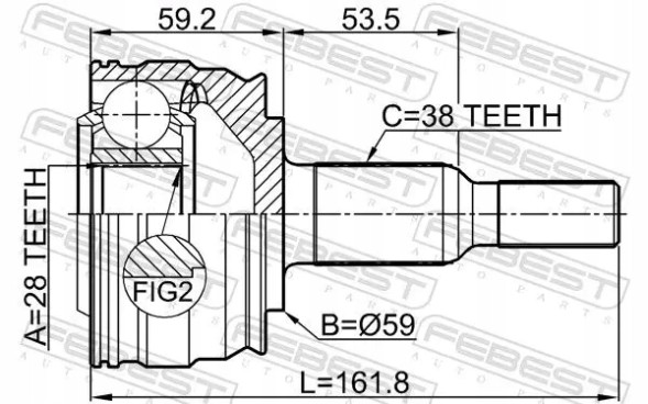 Febest 2310-TRANRR Шрус (граната) задній 2310-tranrr febest vw