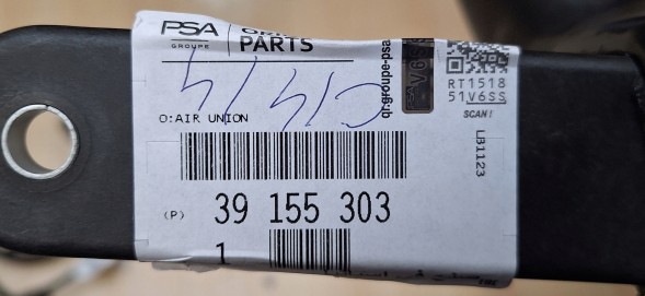 Opel OE 39155303 Повітряний шнур opel corsa e 1.3 cdti 13403239 oe