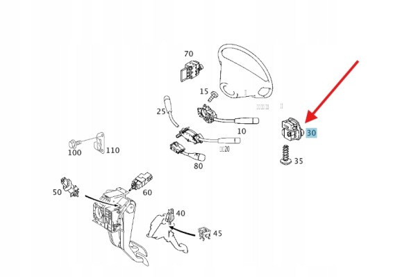 Mercedes-Benz OE ВИМИКАЧ СВІТЛА MERCEDES C W203 CLK W209 OE A20354509041424