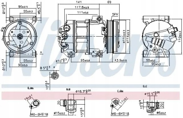 Nissens 890211 Компресор кондиціонера 890211 nissens