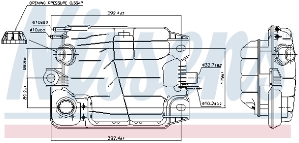 AD BRAKE VIC-124828 Розширювальний бачок охолоджуючої рідини NIS для IVECO EUROSTAR, EUROTECH