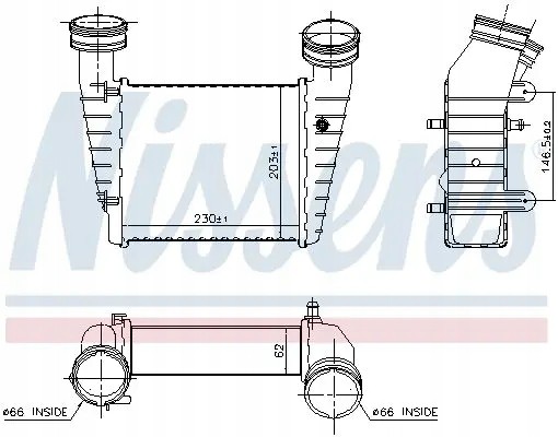 Nissens 96680 Охолоджувач повітря інтеркулер 96680 nissens