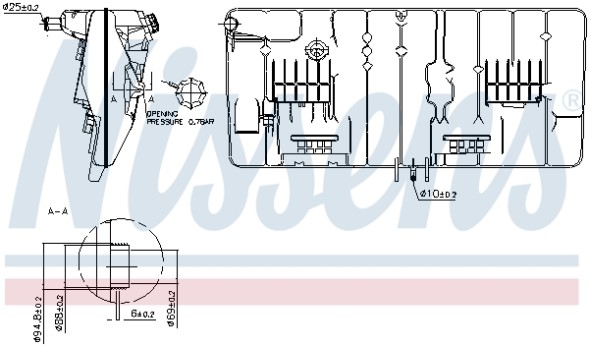 AD BRAKE VIC-350770 Розширювальний бачок охолоджуючої рідини NIS для MAN E2000, F2000