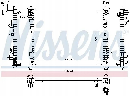 Nissens 61032 Радіатор охолодження 61032 nissens jeep grand cherokee