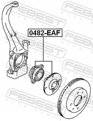 Febest 0482-EAF Маточина колеса, підшипник febest 0482-eaf