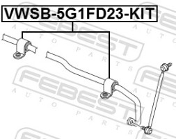 VWSB 5G1FD23 KIT FEBEST Комплект втулок стабілізатора