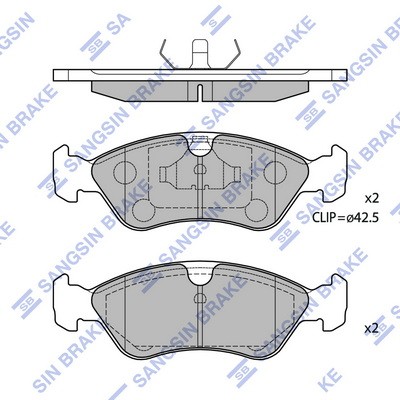 SP1078 SANGSIN Комплект гальмівних колодок дискові