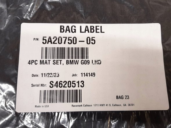 BMW OE 5A20750 5A66378 51475A66378 ( CATPOL 25362 ) Оригінальні килимки BMW XM G09