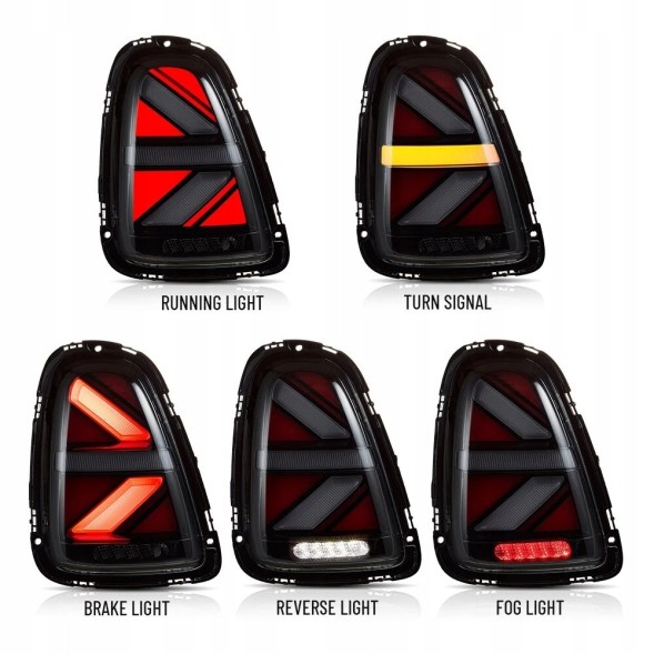VLAND 5102910E LDMC17 MHM Комплект задніх ліхтарів Vland Full Led Tuning Smoke для Mini Cooper r56 r57 r58 r59 (тюнінг, повністю світлодіодні, димчасті)
