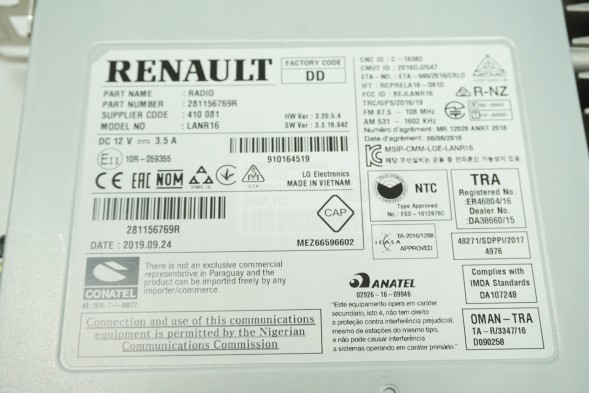 Renault OE OE радіо Renault 281156769R OE