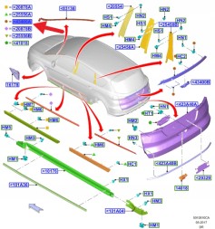 Ford OE EM2B-R43400-ABSMH6 EM2Z5843400AB ХРОМОВАНА НАКЛАДКА КРИШКИ БАГАЖНИКА FORD S-MAX 15- ОРИГІНАЛ 2557397 _ EM2B-R43400-ABSMH6