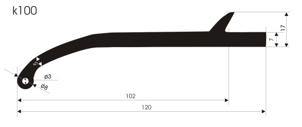 Kalgum POSK100 Розширювач колісної арки Kalgum EPDM 10 см 4x1,6 м 7 мм