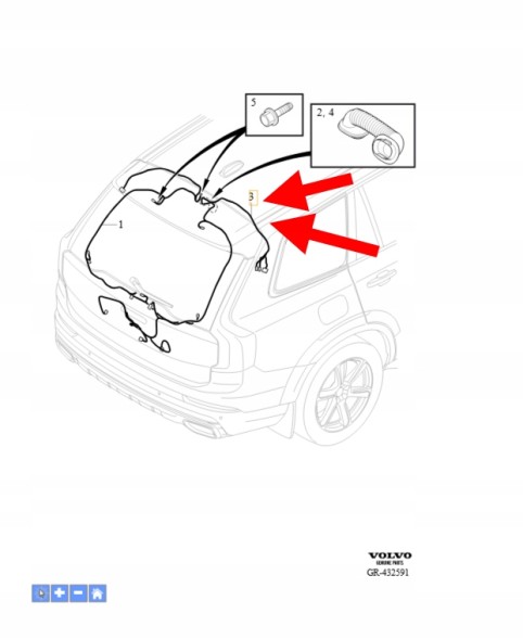 Volvo OE ДРІТ ЗАДНЬОЇ КРИШКИ ПРАВИЙ VOLVO XC90 2016-2018 OEM/OE 31472165