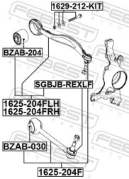 1629 212 KIT FEBEST Болт з ексцентриком