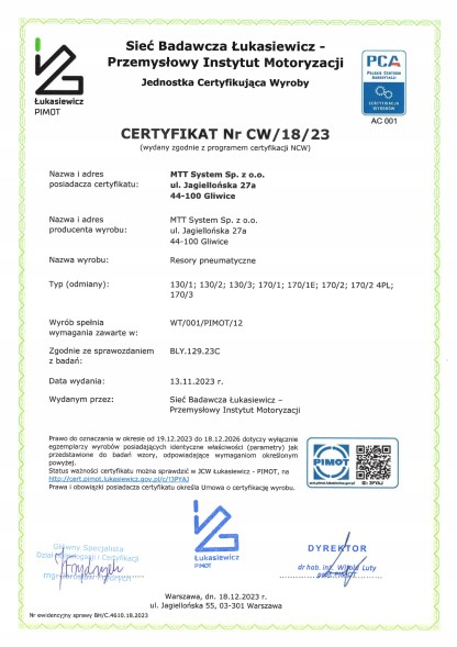MTT System 0013_K_1M_Man Пневматичні подушки vw volkswagen crafter dw 2017-2026 компр. 100Psi 1mu