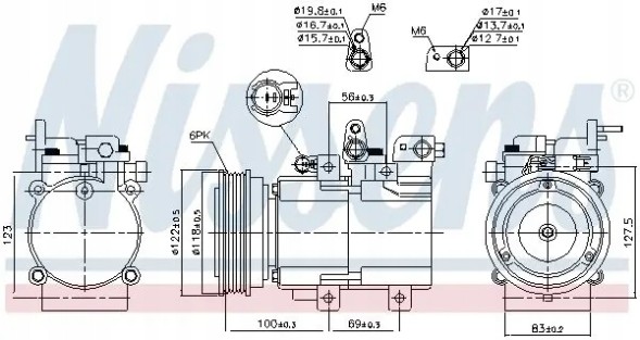 Nissens 890130 Компресор кондиціонера 890130 nissens