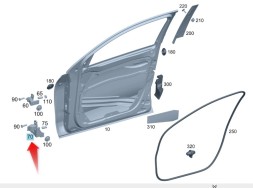 Mercedes-Benz OE A205720083739 ЗАВІС ДВЕРЕЙ ПЕРЕДНІЙ ПРАВИЙ НИЖНІЙ EQC GLC COUPE MERCEDES OE A2057200837