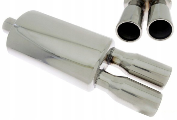 Turboworks TW-TL-012 Глушник end sport 2x77 мм в зборі 2.5'' 63 мм turboworks нержавіюча сталь