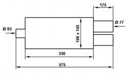 Turboworks TW-TL-012 Глушник end sport 2x77 мм в зборі 2.5'' 63 мм turboworks нержавіюча сталь