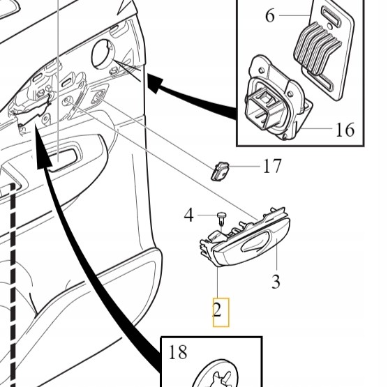 Volvo OE 31699905 VOLVO S90 V90 XC90 II права внутрішня ручка передня задня блондинка OE