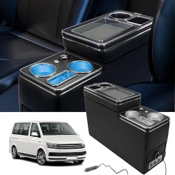 AD BRAKE B0D5M87DNH Центральна консоль VW T4 T5 T6 T7 екошкіра LED USB шкіряна сталева