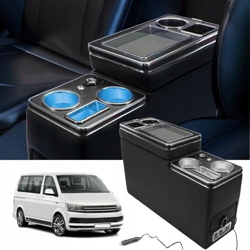 AD BRAKE B0D5M87DNH Центральна консоль VW T4 T5 T6 T7 екошкіра LED USB шкіряна сталева