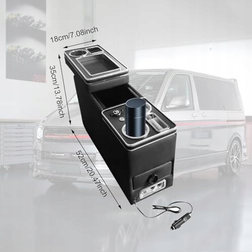 AD BRAKE B0D5M87DNH Центральна консоль VW T4 T5 T6 T7 екошкіра LED USB шкіряна сталева