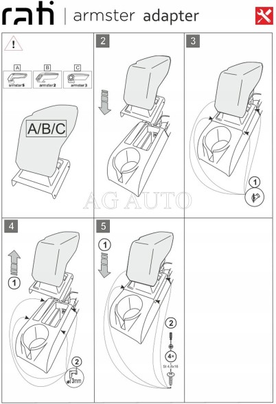 Rati 88.V05158A Підлокітник призначений для VW Golf VI, 2008-2012, Armster 3