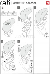 Rati V05293A Підлокітник Armster 3, Kia Rio, 2017-2024; Kia Stonic, 2017- , тканина