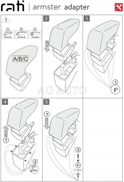 Rati V05293A Підлокітник Armster 3, Kia Rio, 2017-2024; Kia Stonic, 2017- , тканина