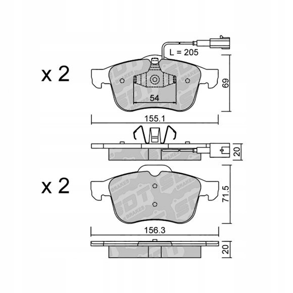 SDT Brakes 2178602 Galfer/sdt 2178602 гальмівні колодки alfa romeo giulietta (940) (2010-)